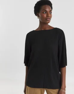 Angel Sleeve Bubble Hem Textured Top