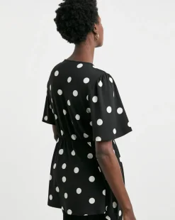 Angel Sleeve Button Front Longline Top