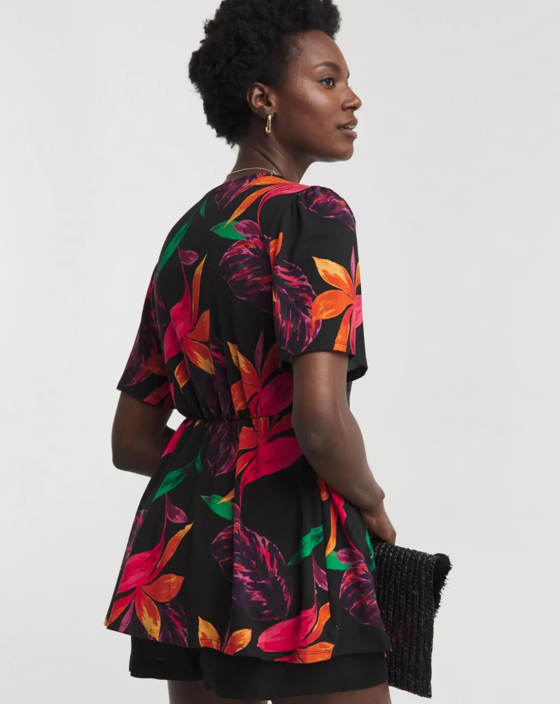 Angel Sleeve Button Front Longline Top