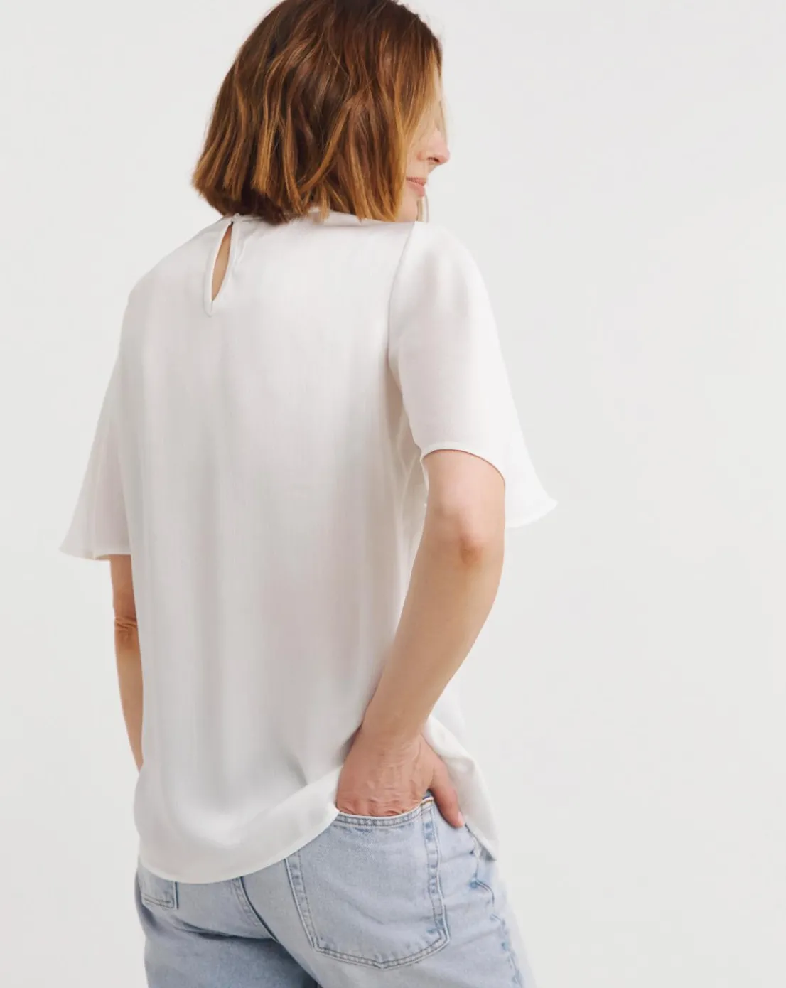 Angel Sleeve Satin Top