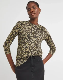 Animal Print Crew Neck Long Sleeve T-Shirt