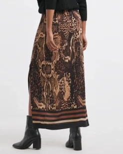 Animal Pull On Column Midi Skirt