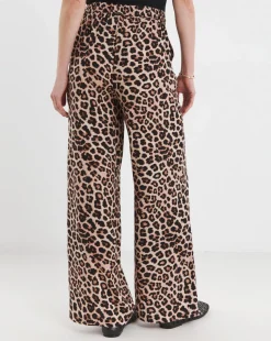 Animal Spun Viscose Wide Leg Trousers