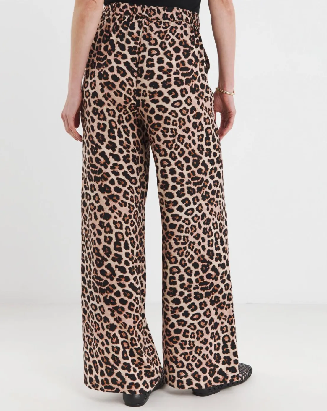 Animal Spun Viscose Wide Leg Trousers