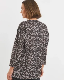 Animal V Neck Soft Touch Longline Top