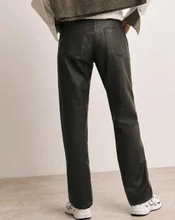 Anthology Black Leather Straight Leg Trouser