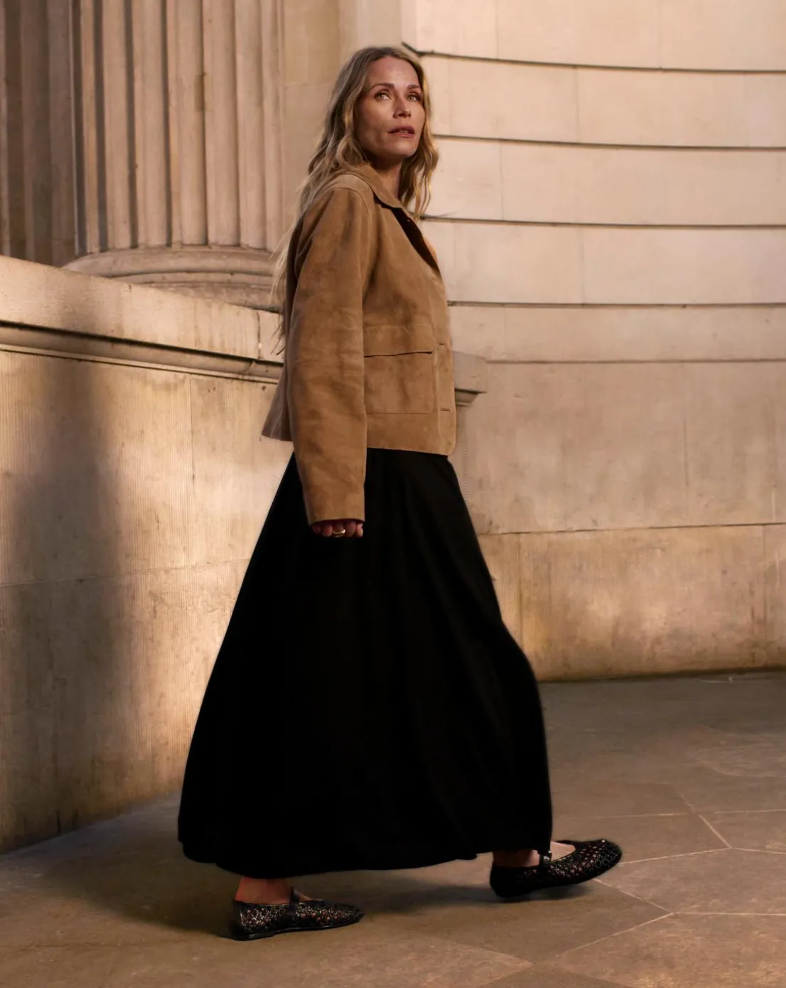 Anthology Black Linen Seam Detail Maxi Skirt