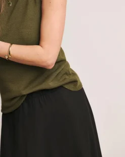 Anthology Black Linen Seam Detail Maxi Skirt