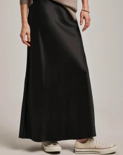 Anthology Black Satin Slip Skirt