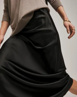 Anthology Black Satin Slip Skirt