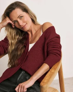 Anthology burgundy gifting V Neck Cardigan