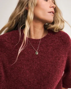 Anthology Burgundy Knitted Short Sleeve Jumper