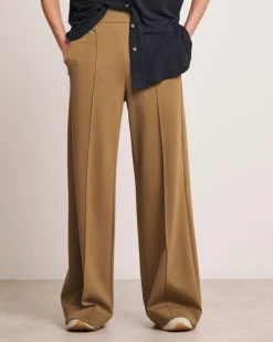 Anthology Camel Ponte Pull On Wide Leg Trouser