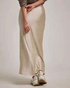 Anthology Champagne Satin Slip Skirt