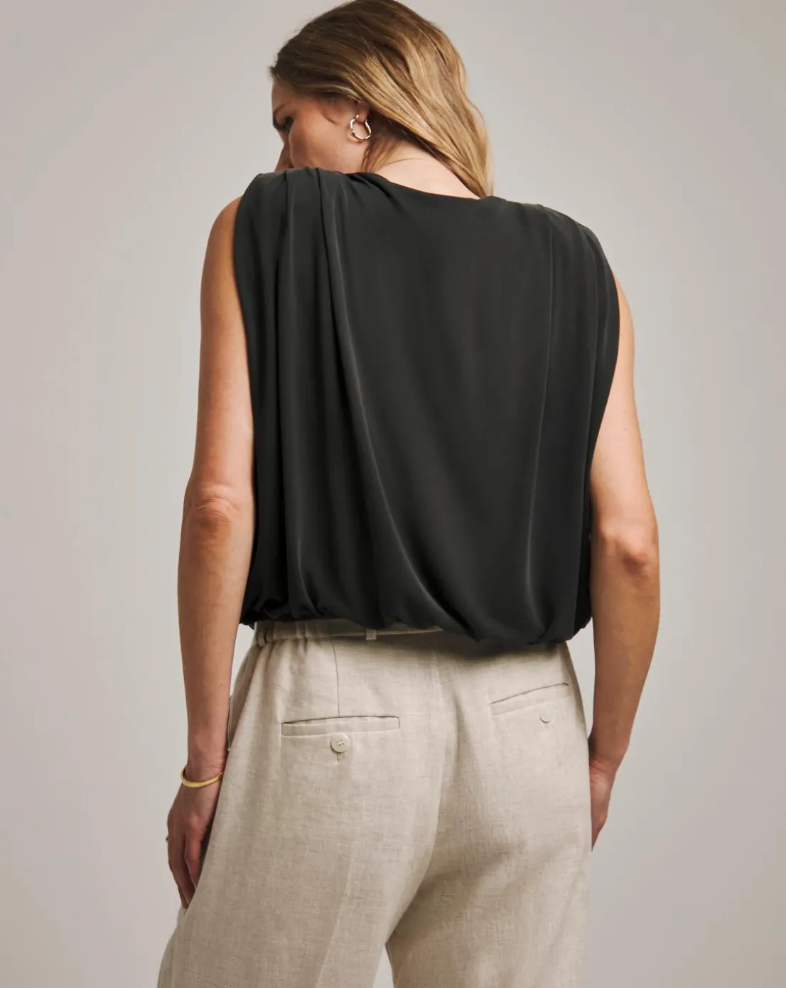 Anthology Charcoal Modal Shoulder Pad Top