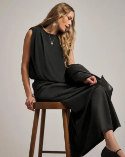 Anthology Charcoal Modal Shoulder Pad Top