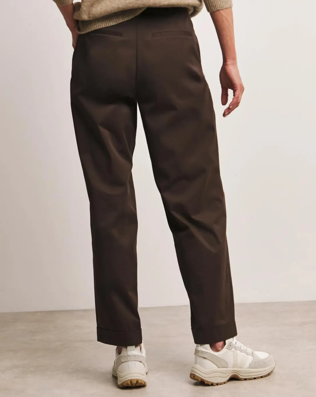 Anthology Chocolate Stretch Cotton Tapered Trouser