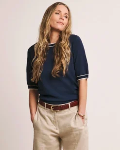 Anthology Contrast Trim Short Sleeve Jumper