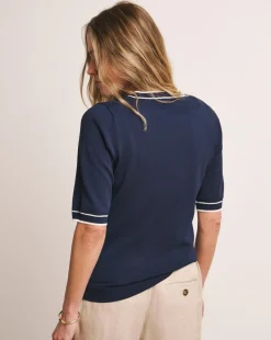 Anthology Contrast Trim Short Sleeve Jumper