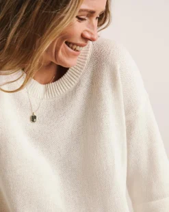 Anthology Ivory Linen Mix Short Sleeve Jumper