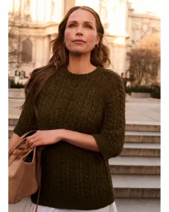 Anthology Khaki Cable Half Sleeve T-shirt