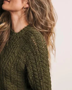 Anthology Khaki Cable Half Sleeve T-shirt