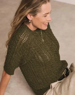 Anthology Khaki Cable Half Sleeve T-shirt