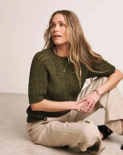 Anthology Khaki Cable Half Sleeve T-shirt