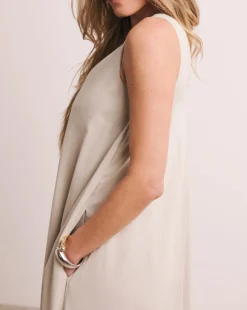 Anthology Linen Mix Pleat Dress