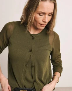 Anthology Olive Sheer Cardigan