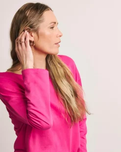 Anthology Pink Cotton Modal Long Sleeve Top