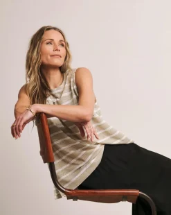 Anthology Rib Crew Neck Linen Tank