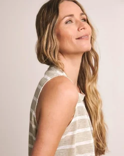 Anthology Rib Crew Neck Linen Tank