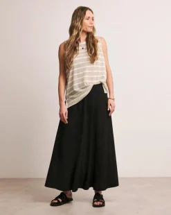 Anthology Rib Crew Neck Linen Tank