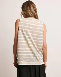Anthology Rib Crew Neck Linen Tank