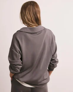 Anthology Steel Grey Collared Modal Sweatshirt