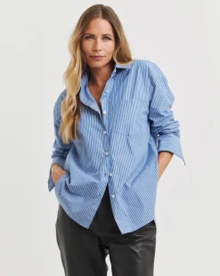 Anthology Stripe Cotton Poplin Oversized Shirt