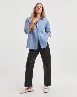 Anthology Stripe Cotton Poplin Oversized Shirt