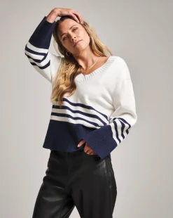 Anthology Stripe V Neck Jumper
