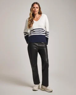 Anthology Stripe V Neck Jumper