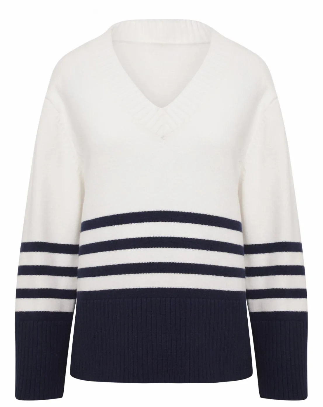 Anthology Stripe V Neck Jumper