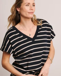 Anthology Stripe V Neck T-Shirt