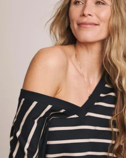 Anthology Stripe V Neck T-Shirt