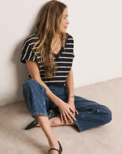 Anthology Stripe V Neck T-Shirt