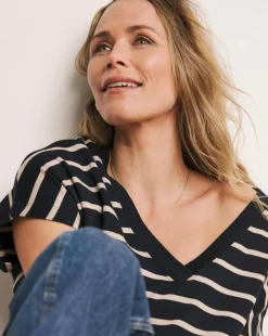 Anthology Stripe V Neck T-Shirt