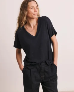 Anthology V-Neck Linen Mix T-Shirt