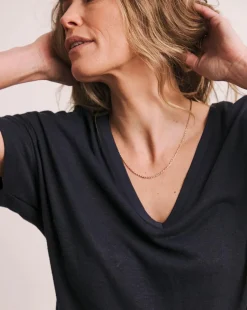 Anthology V-Neck Linen Mix T-Shirt