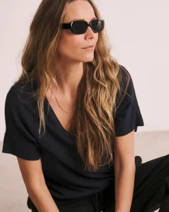 Anthology V-Neck Linen Mix T-Shirt