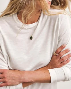 Anthology White Crew Neck Long Sleeve Top