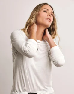 Anthology White Crew Neck Long Sleeve Top